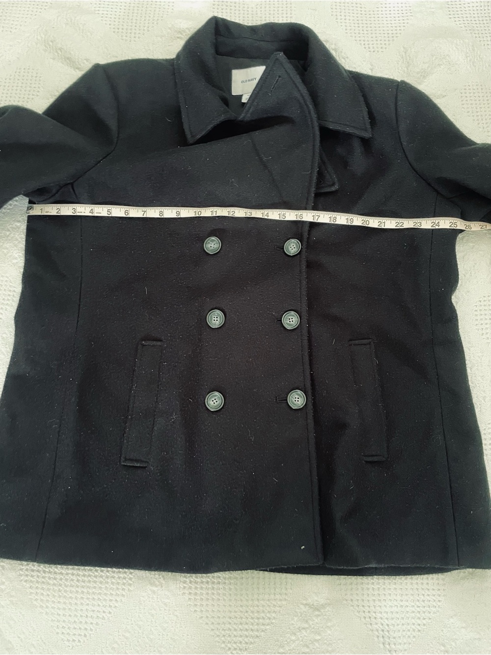 Old Navy Black Peacoat Women’s XXL Double Breasted Wool Blend - Picture 5 of 6